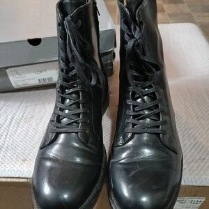 LOFT Women's Black Combat Boots Leather Size 8.5 Excellent Condition